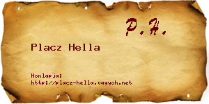 Placz Hella névjegykártya